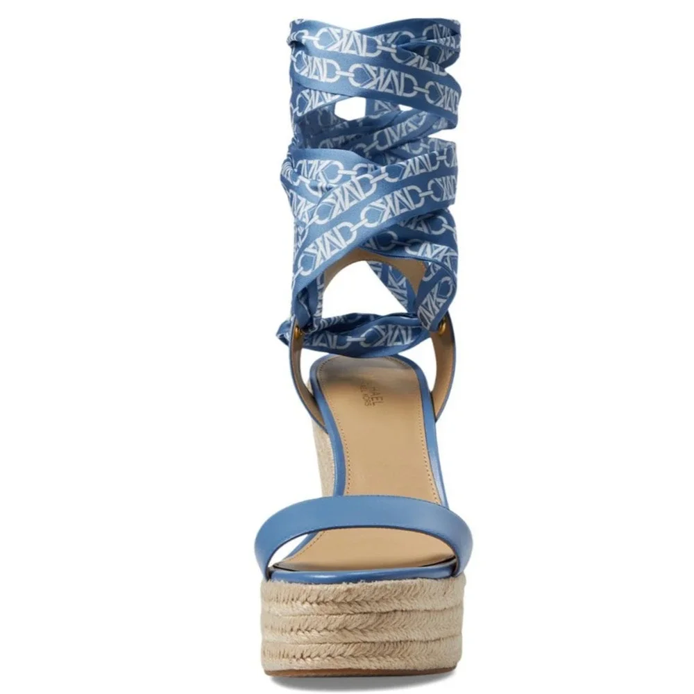 Michael Kors Esme Women Wedge Espadrille French Blue 9.5 M